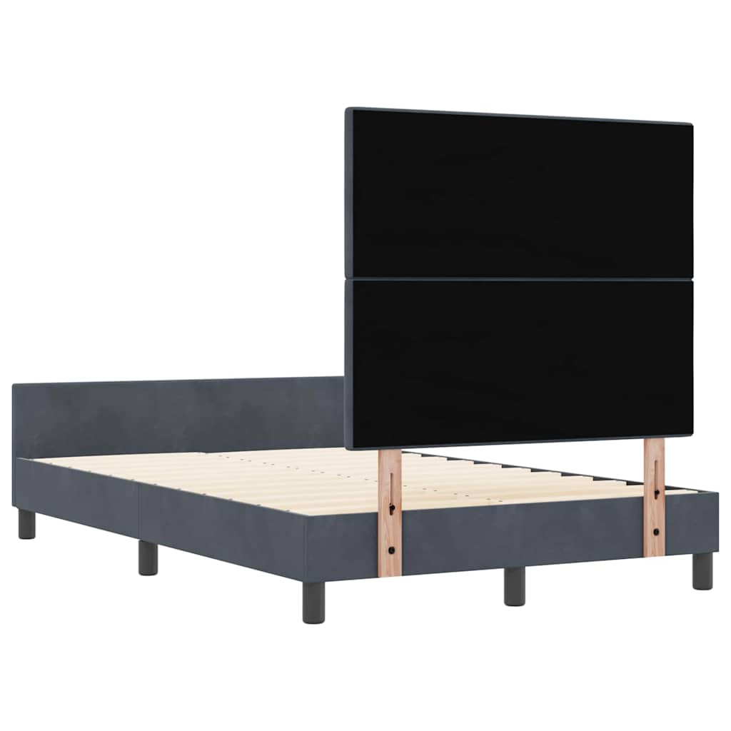 Postel S Boxspringem S Čelo Tmavě Šedá 120 X 200 Cm Samet