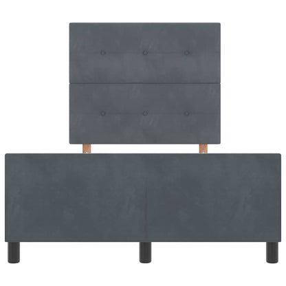 Postel S Boxspringem S Čelo Tmavě Šedá 120 X 200 Cm Samet