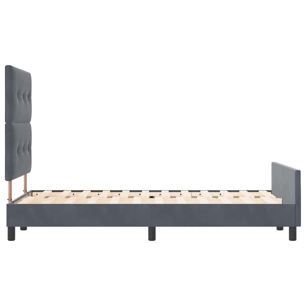 Postel S Boxspringem S Čelo Tmavě Šedá 120 X 200 Cm Samet