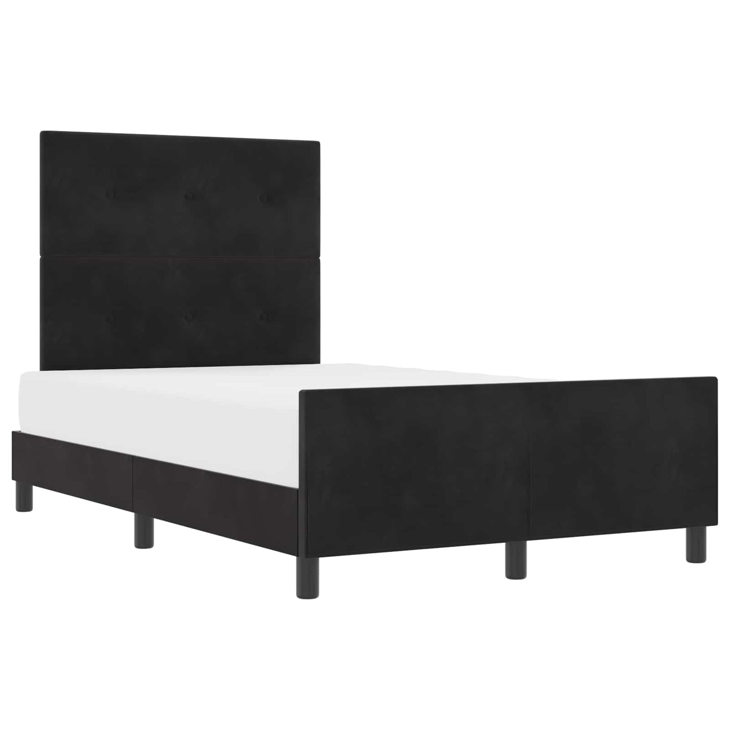 Postel S Boxspringem S Čelo Černá 120 X 200 Cm Samet