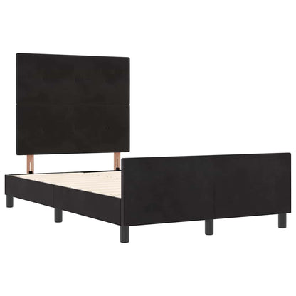 Postel S Boxspringem S Čelo Černá 120 X 200 Cm Samet