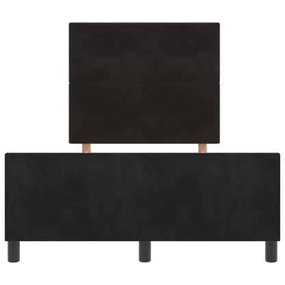 Postel S Boxspringem S Čelo Černá 120 X 200 Cm Samet