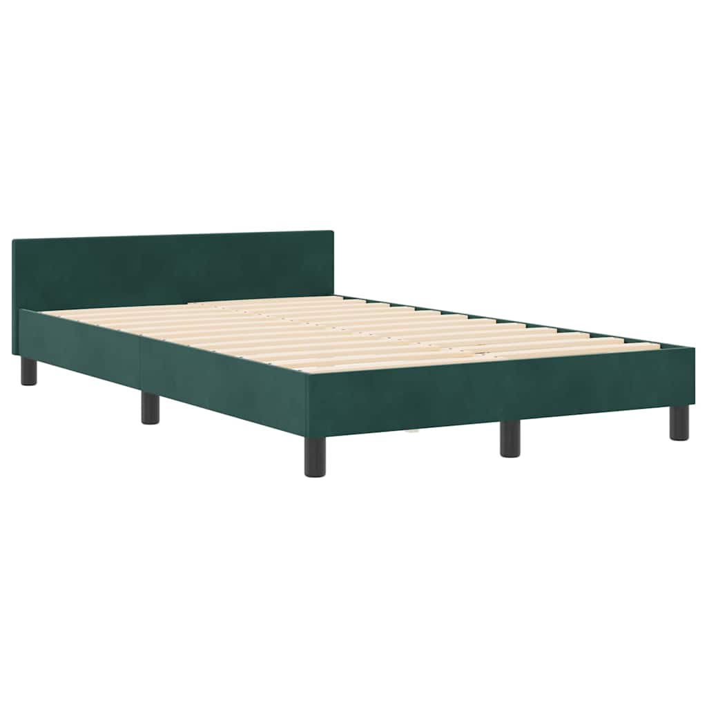 Postel S Boxspringem S Čelo Tmavě Zelená 120 X 200 Cm Samet