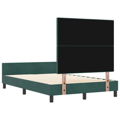 Postel S Boxspringem S Čelo Tmavě Zelená 120 X 200 Cm Samet