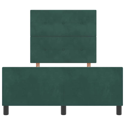 Postel S Boxspringem S Čelo Tmavě Zelená 120 X 200 Cm Samet