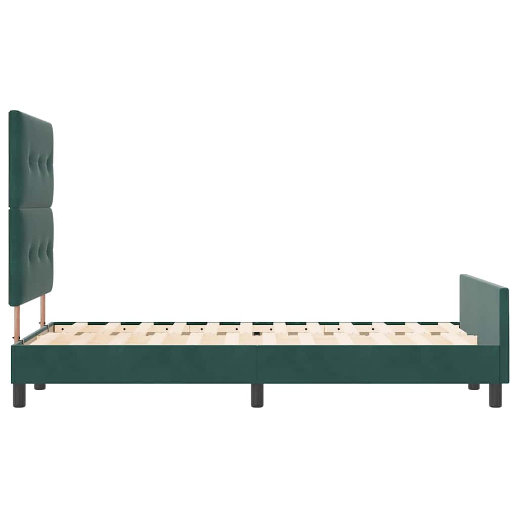 Postel S Boxspringem S Čelo Tmavě Zelená 120 X 200 Cm Samet