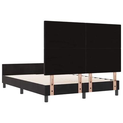 Postel S Boxspringem S Čelo Černá 140 X 190 Cm Samet