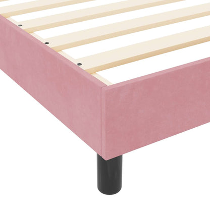 Postel S Boxspringem S Čelo Růžová 140 X 190 Cm Samet
