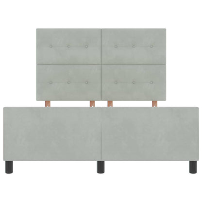 Postel S Boxspringem S Čelo Světle Šedá 140 X 200 Cm Samet