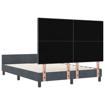 Postel S Boxspringem S Čelo Tmavě Šedá 140 X 200 Cm Samet