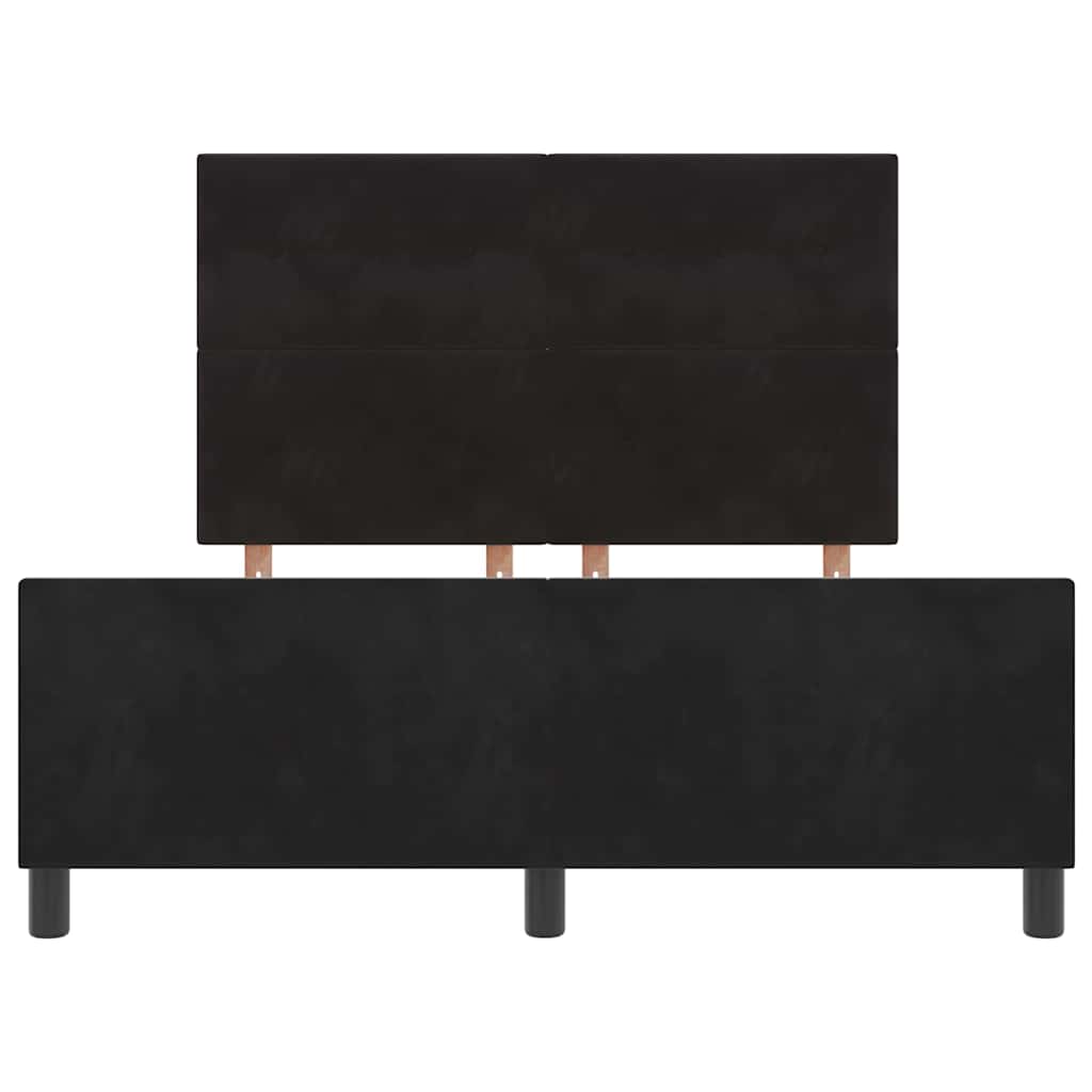 Postel S Boxspringem S Čelo Černá 140 X 200 Cm Samet