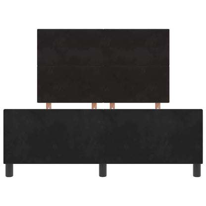Postel S Boxspringem S Čelo Černá 140 X 200 Cm Samet