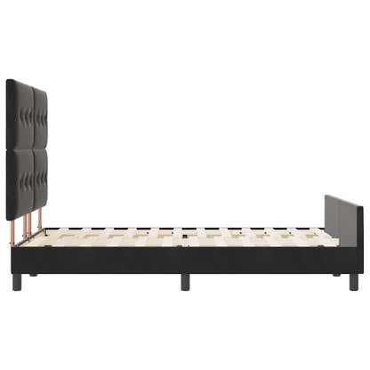Postel S Boxspringem S Čelo Černá 140 X 200 Cm Samet