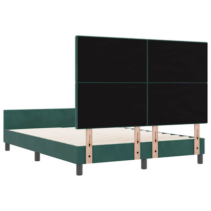 Postel S Boxspringem S Čelo Tmavě Zelená 140 X 200 Cm Samet