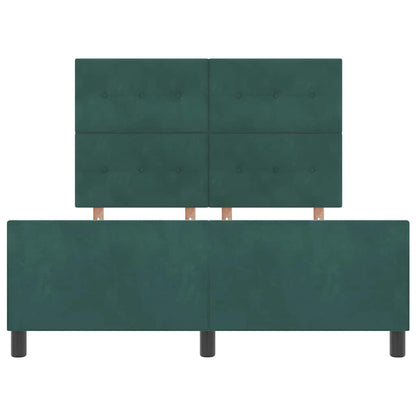 Postel S Boxspringem S Čelo Tmavě Zelená 140 X 200 Cm Samet
