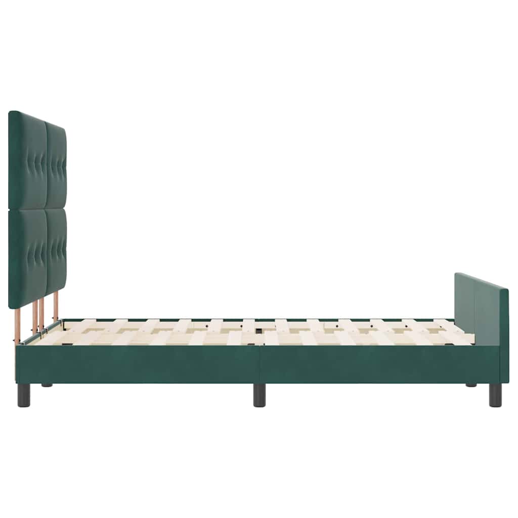 Postel S Boxspringem S Čelo Tmavě Zelená 140 X 200 Cm Samet