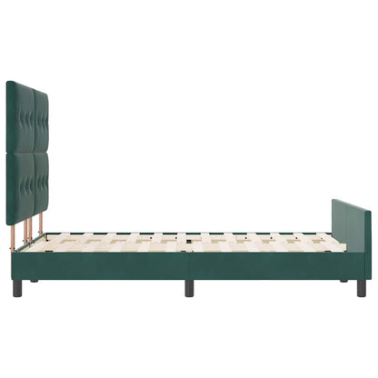 Postel S Boxspringem S Čelo Tmavě Zelená 140 X 200 Cm Samet