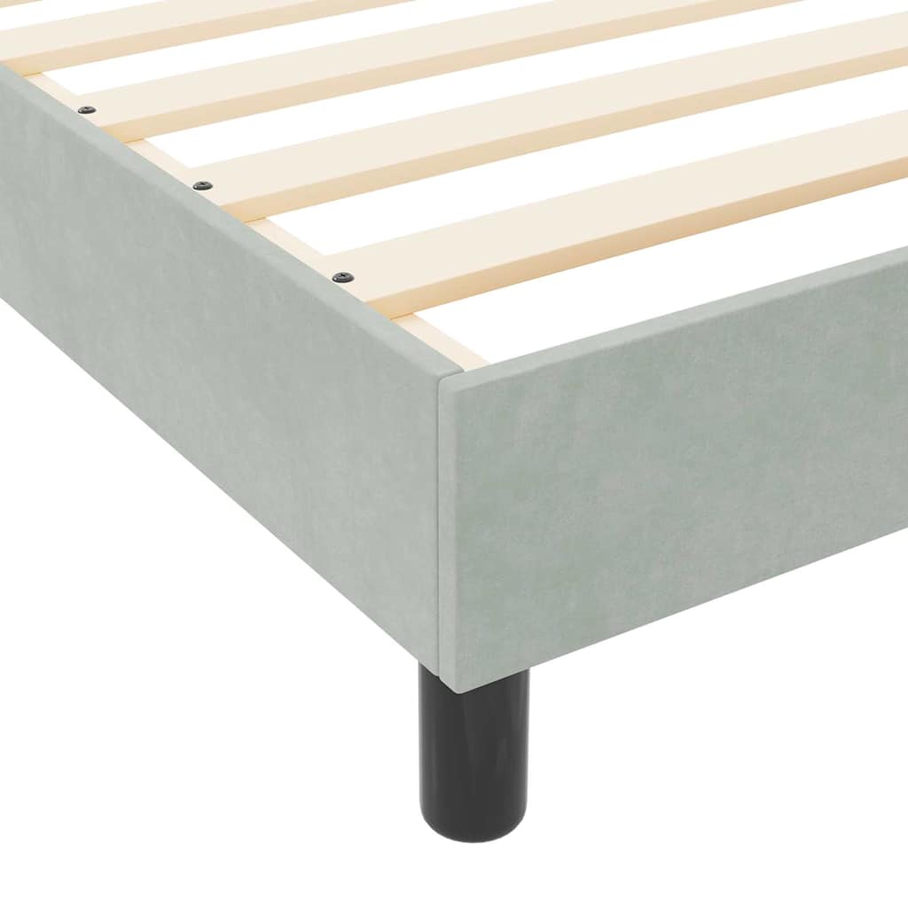 Postel S Boxspringem S Čelo Světle Šedá 160 X 200 Cm Samet