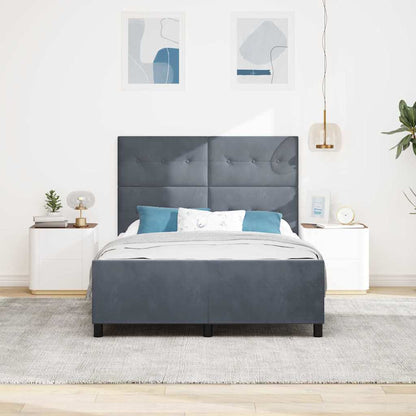 Postel S Boxspringem S Čelo Tmavě Šedá 160 X 200 Cm Samet
