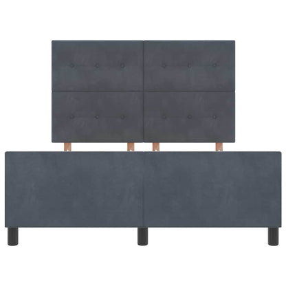 Postel S Boxspringem S Čelo Tmavě Šedá 160 X 200 Cm Samet