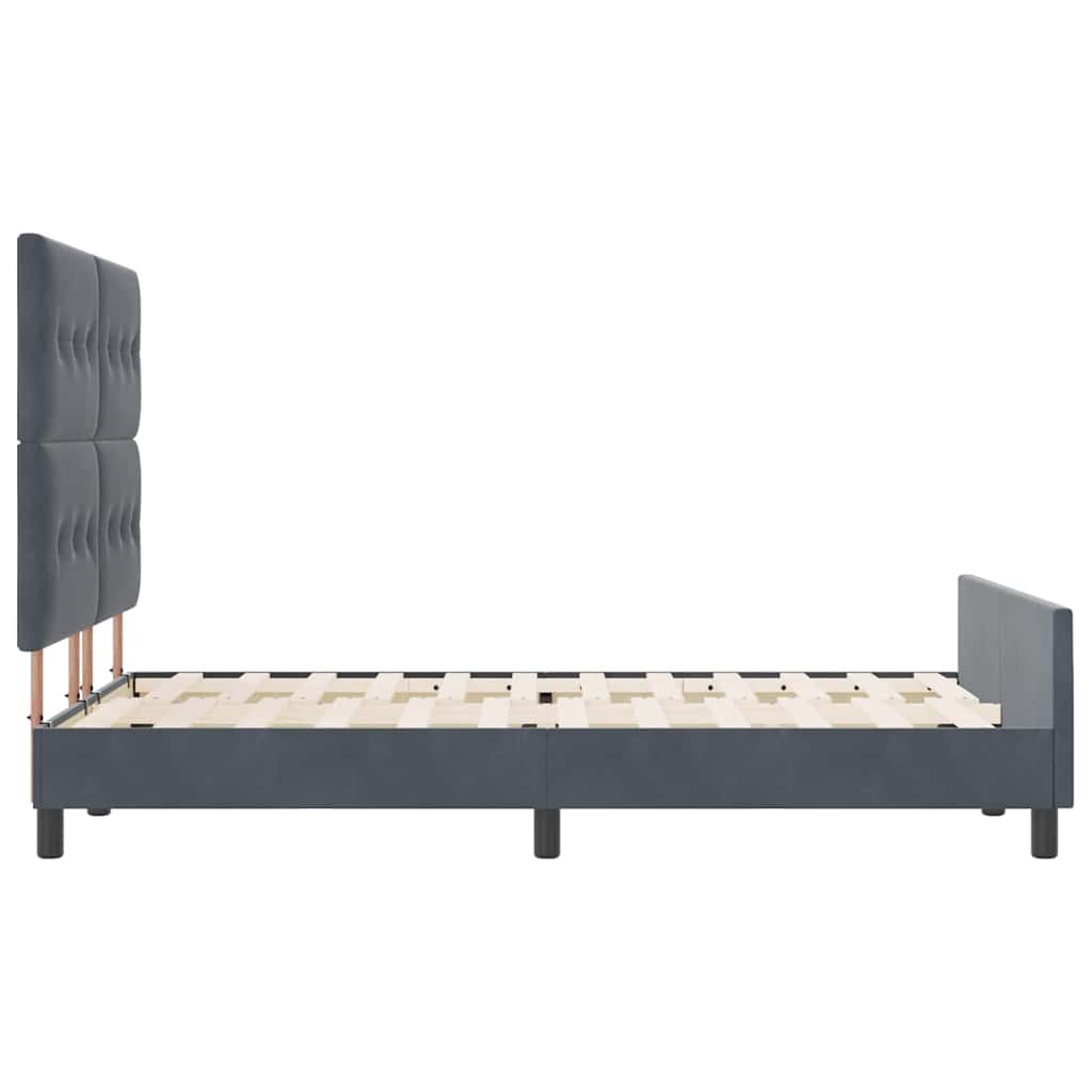 Postel S Boxspringem S Čelo Tmavě Šedá 160 X 200 Cm Samet