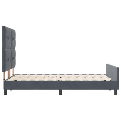 Postel S Boxspringem S Čelo Tmavě Šedá 160 X 200 Cm Samet