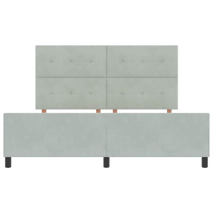 Postel S Boxspringem S Čelo Světle Šedá 180 X 200 Cm Samet