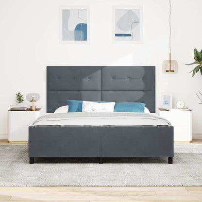 Postel S Boxspringem S Čelo Tmavě Šedá 180 X 200 Cm Samet