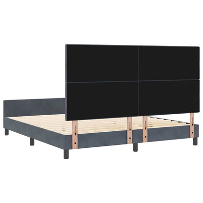 Postel S Boxspringem S Čelo Tmavě Šedá 180 X 200 Cm Samet