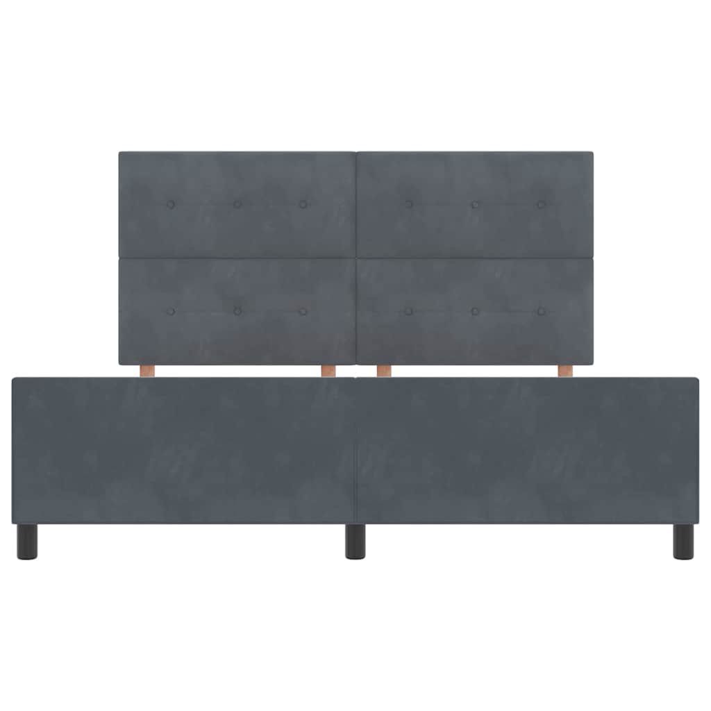 Postel S Boxspringem S Čelo Tmavě Šedá 180 X 200 Cm Samet
