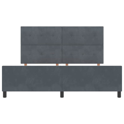 Postel S Boxspringem S Čelo Tmavě Šedá 180 X 200 Cm Samet