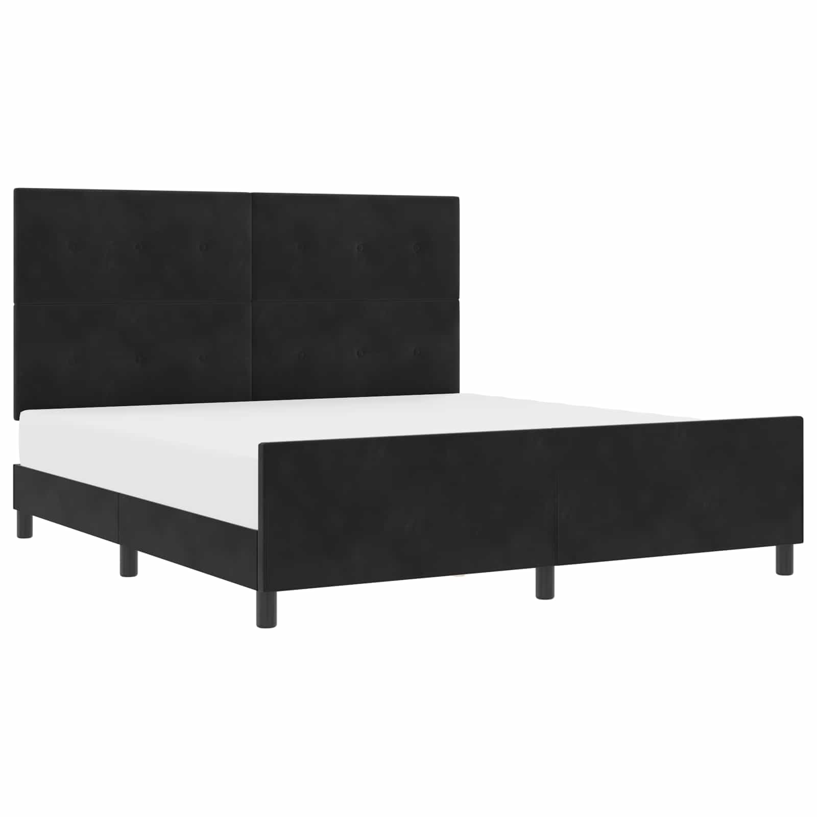 Postel S Boxspringem S Čelo Černá 180 X 200 Cm Samet