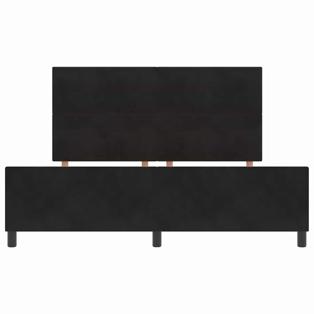 Postel S Boxspringem S Čelo Černá 180 X 200 Cm Samet
