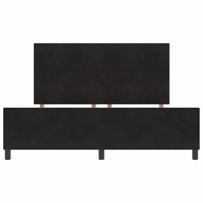 Postel S Boxspringem S Čelo Černá 180 X 200 Cm Samet