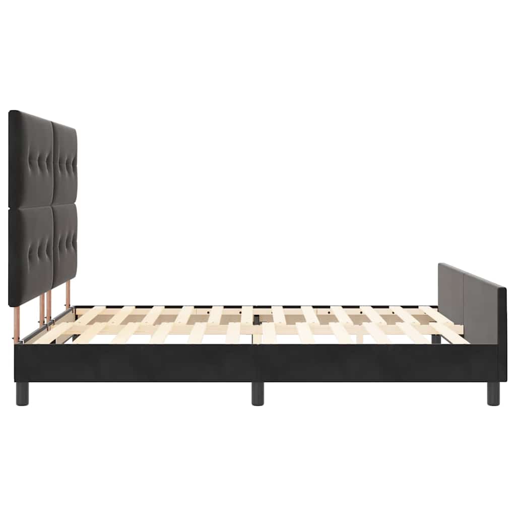 Postel S Boxspringem S Čelo Černá 180 X 200 Cm Samet