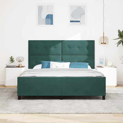 Postel S Boxspringem S Čelo Tmavě Zelená 180 X 200 Cm Samet