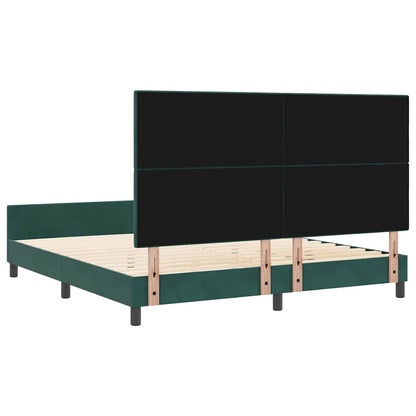 Postel S Boxspringem S Čelo Tmavě Zelená 180 X 200 Cm Samet