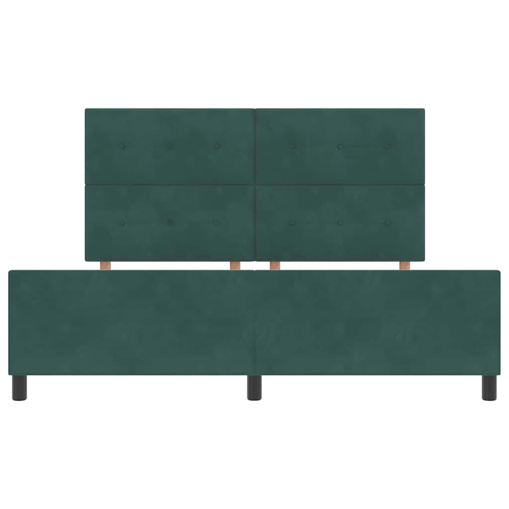 Postel S Boxspringem S Čelo Tmavě Zelená 180 X 200 Cm Samet