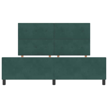 Postel S Boxspringem S Čelo Tmavě Zelená 180 X 200 Cm Samet