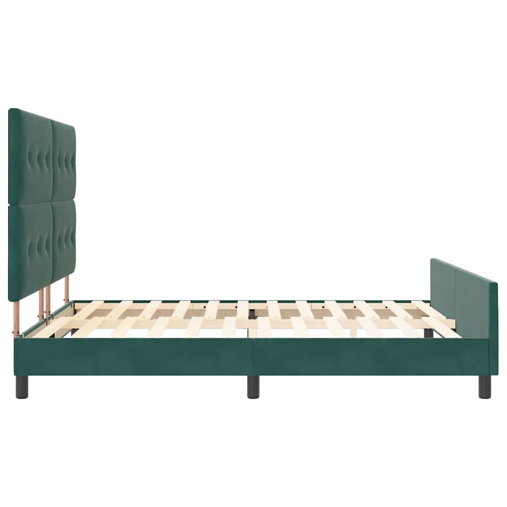 Postel S Boxspringem S Čelo Tmavě Zelená 180 X 200 Cm Samet