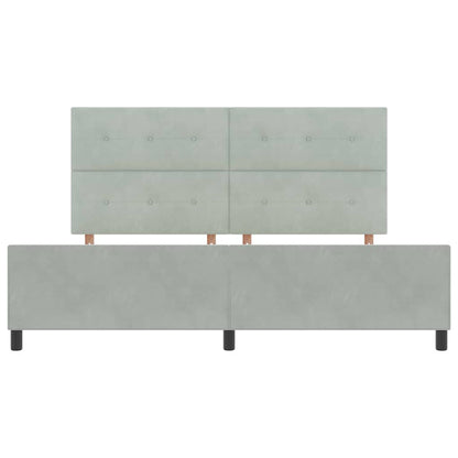 Postel S Boxspringem S Čelo Světle Šedá 200 X 200 Cm Samet