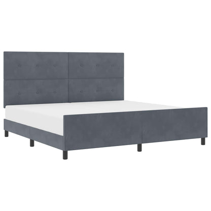 Postel S Boxspringem S Čelo Tmavě Šedá 200 X 200 Cm Samet