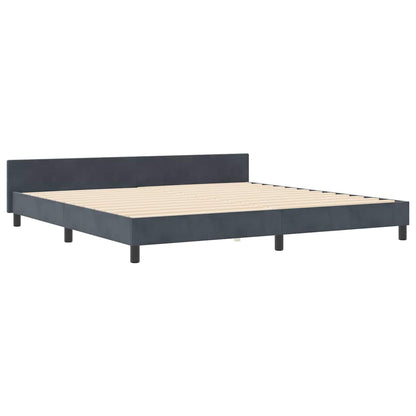 Postel S Boxspringem S Čelo Tmavě Šedá 200 X 200 Cm Samet