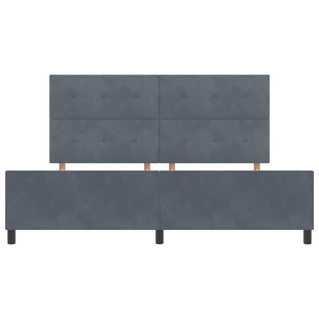 Postel S Boxspringem S Čelo Tmavě Šedá 200 X 200 Cm Samet