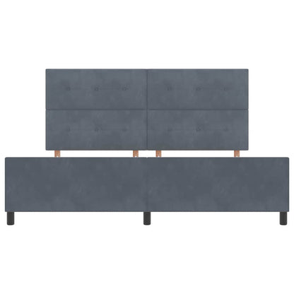 Postel S Boxspringem S Čelo Tmavě Šedá 200 X 200 Cm Samet