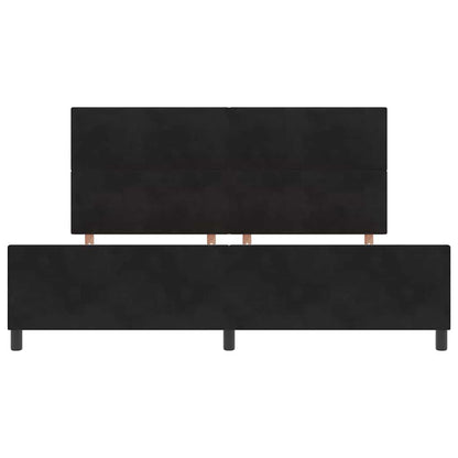 Postel S Boxspringem S Čelo Černá 200 X 200 Cm Samet