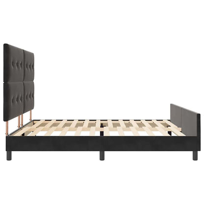 Postel S Boxspringem S Čelo Černá 200 X 200 Cm Samet