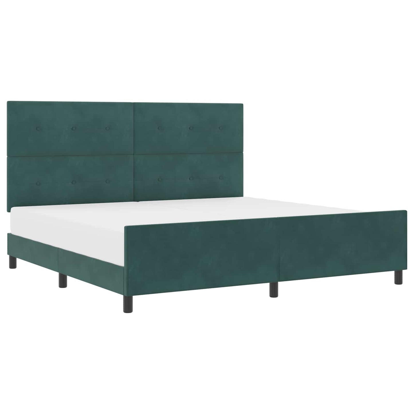 Postel S Boxspringem S Čelo Tmavě Zelená 200 X 200 Cm Samet