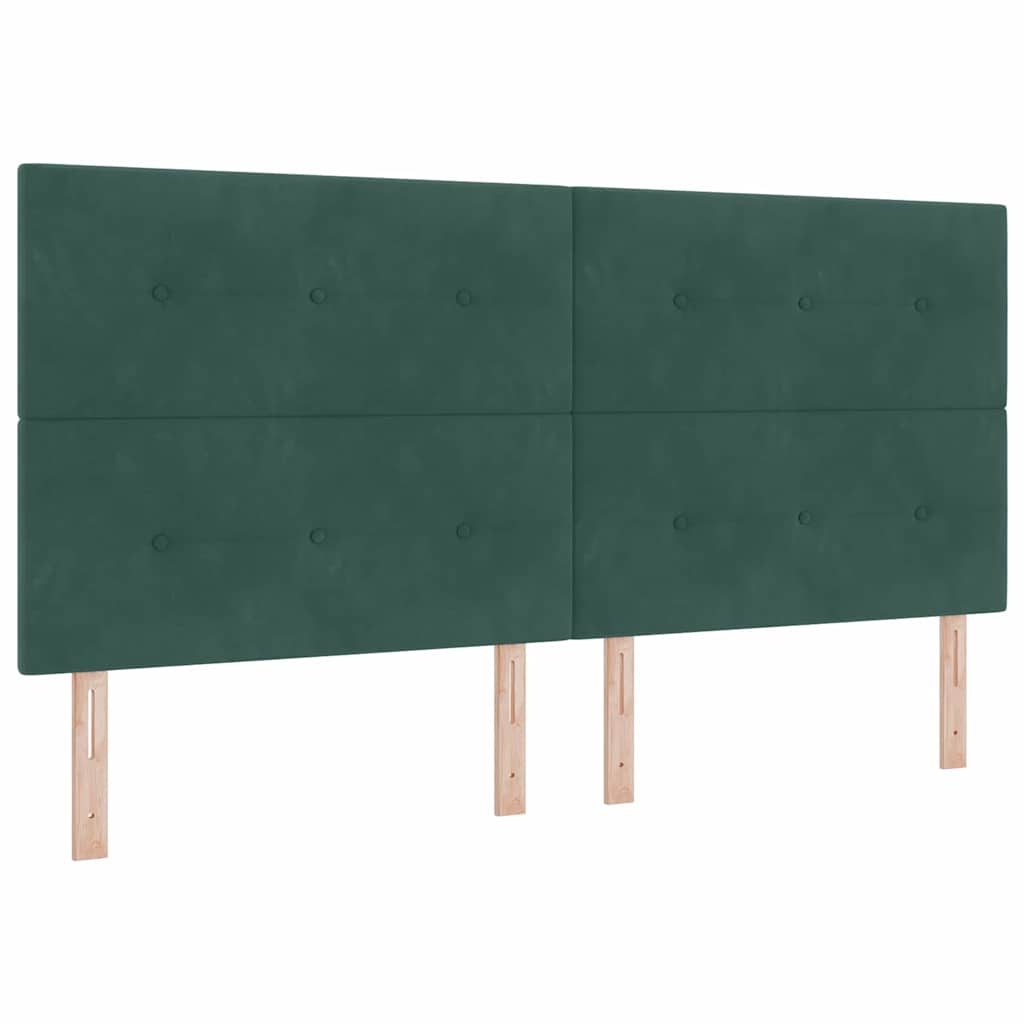 Postel S Boxspringem S Čelo Tmavě Zelená 200 X 200 Cm Samet