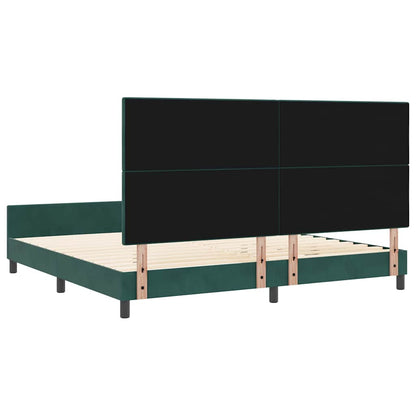 Postel S Boxspringem S Čelo Tmavě Zelená 200 X 200 Cm Samet